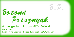 botond prisznyak business card